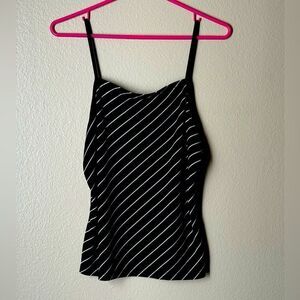 Mossimo Black & White Striped Spaghetti Strap Top - Size Medium